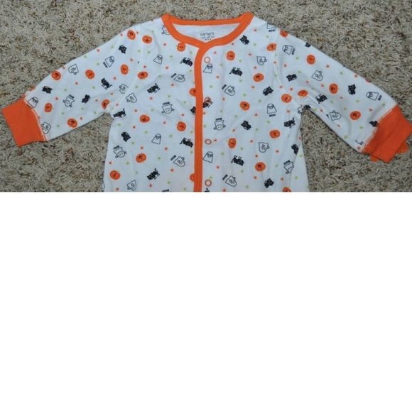 Carters Halloween Pajamas & Bib 3 months 1 Piece Footed Sleep n Play 2 Pc Set - Picture 3 of 7